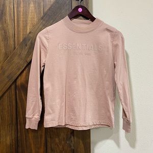 SOLD Fear of God Essentials Kids Long-Sleeve Tee 'Matte Blush'
